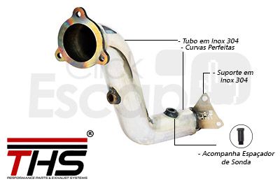 Downpipe THS Mercedes W204 C250 SLK200 SLK250 - detalhe da flange