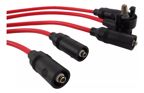 Cabos De Vela Ford Pampa 1.8i - Bobina Com Trava Externa Ngk