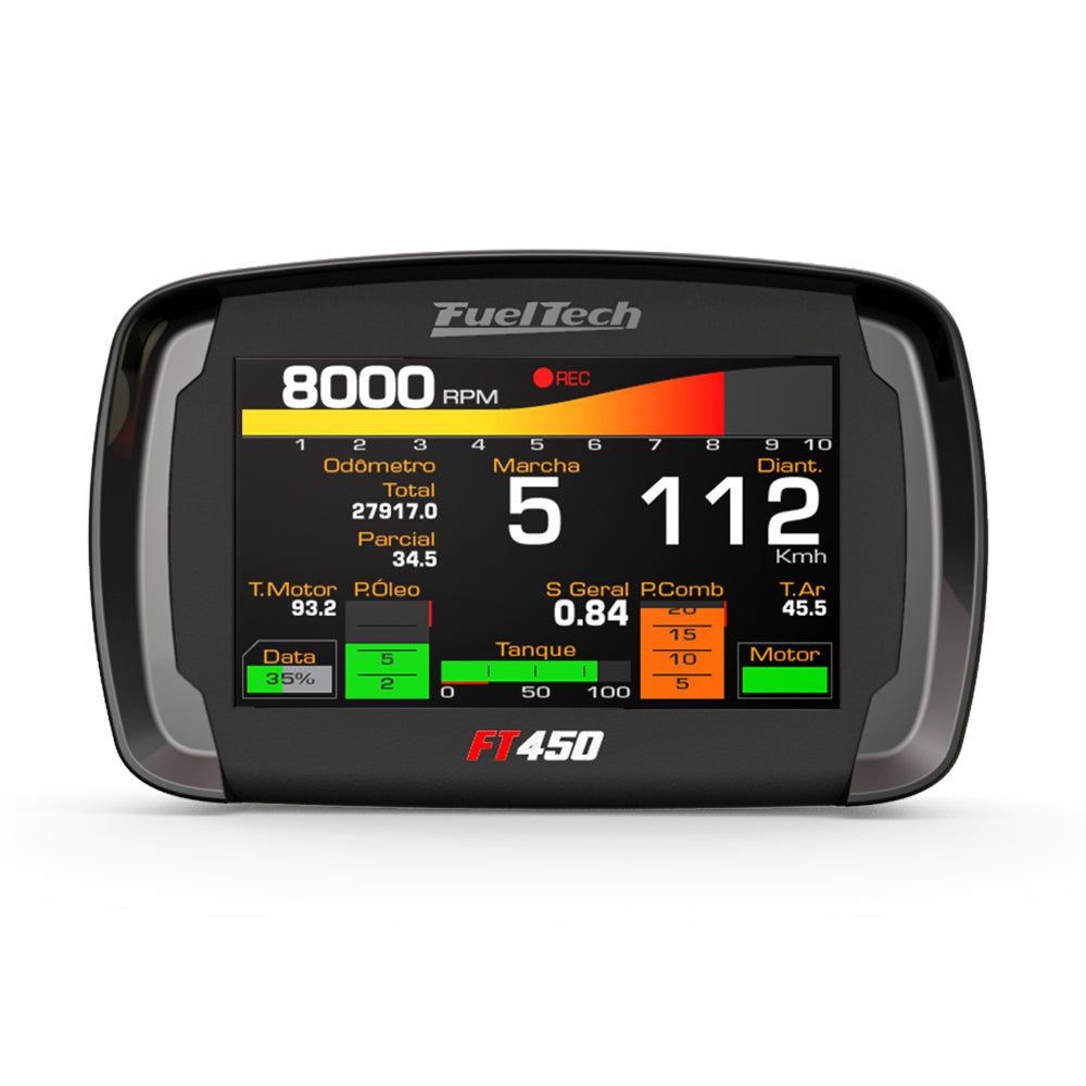 FuelTech FT450 display frontal em português