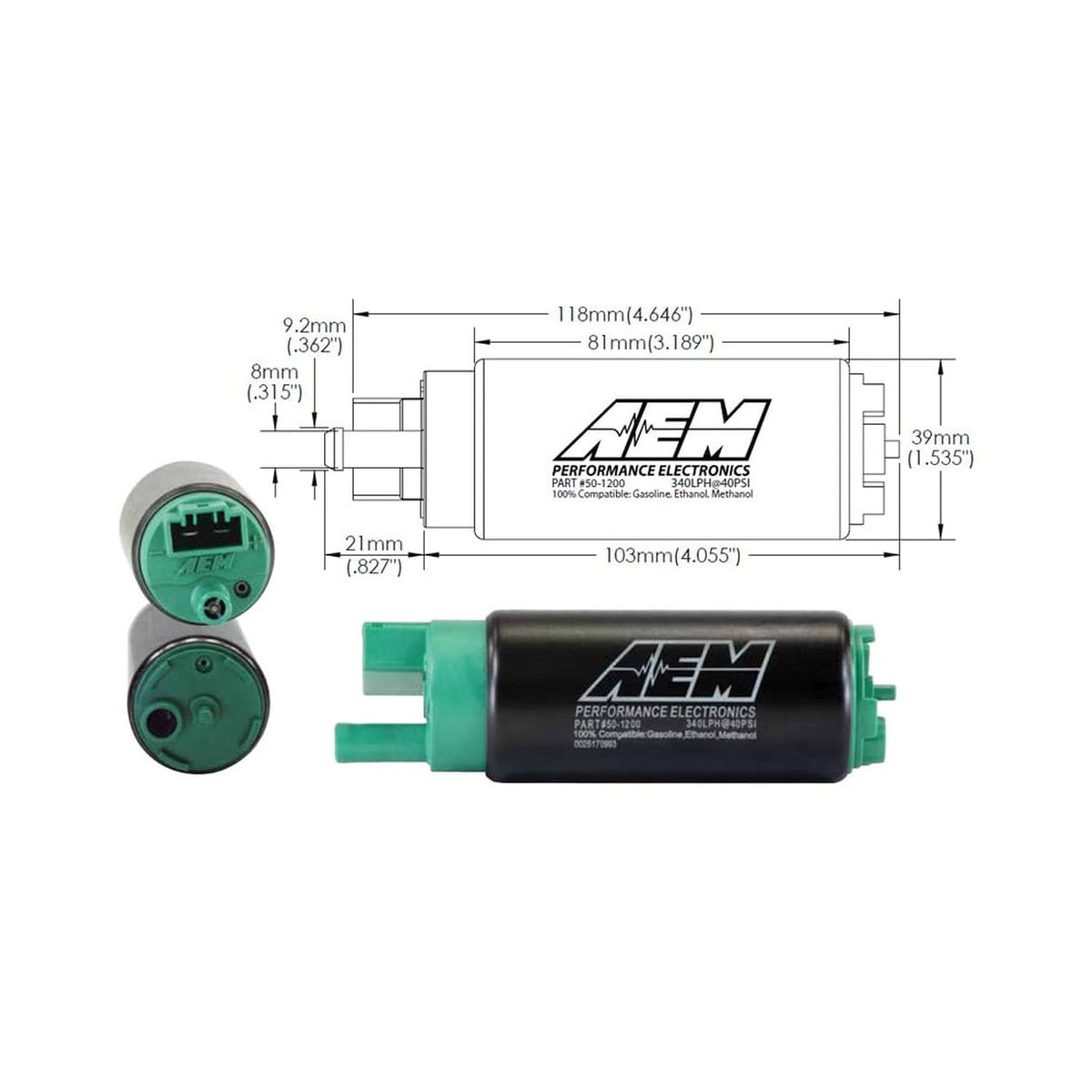 Bomba de combustível AEM 340lph 50-1200 - ângulo 2 (1500x1500)