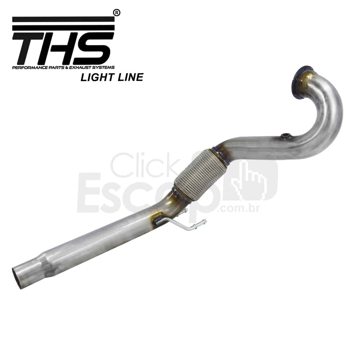 Downpipe THS THSL-0150 3 polegadas para Golf GTI/A3 2.0T - detalhe da tubulação