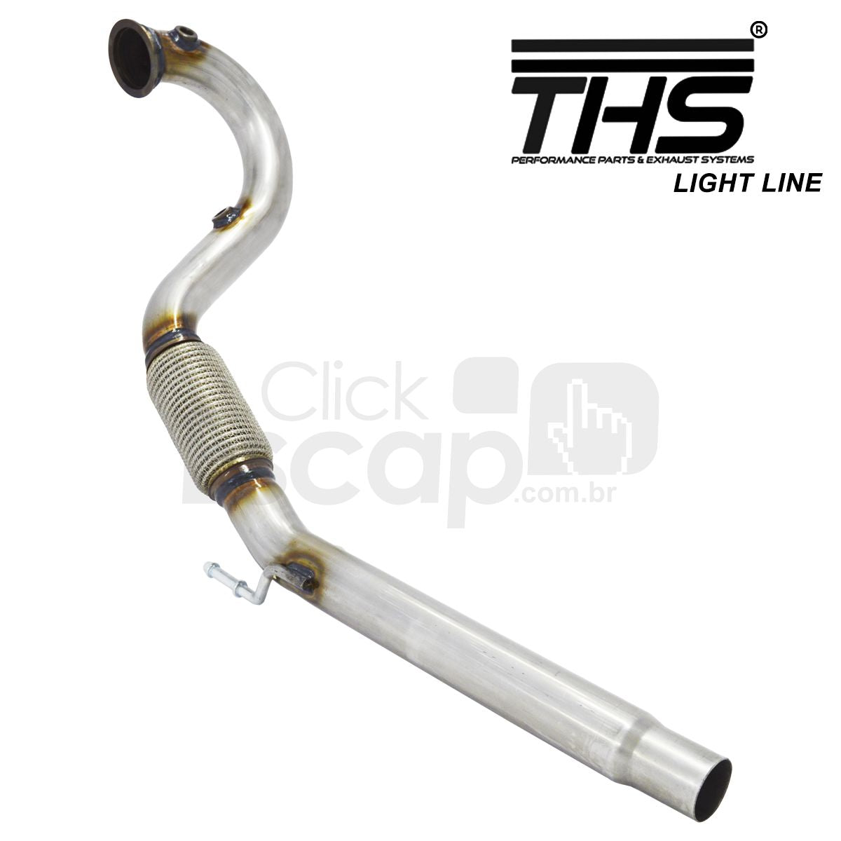 Downpipe THS para VW Polo/Virtus/T-Cross/Nivus 1.0 TSI - detalhe da tubulação