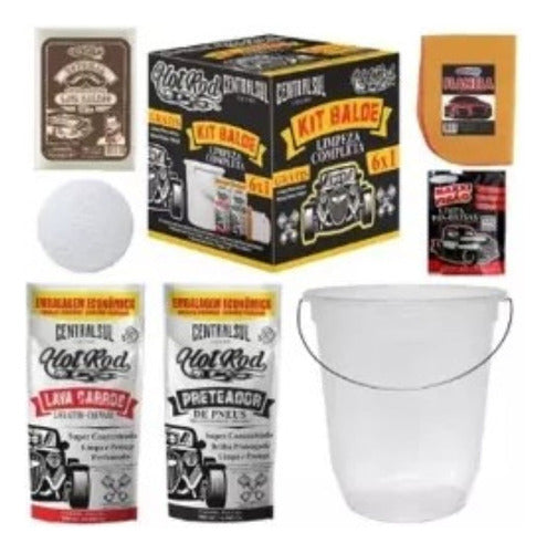 Kit Balde Limpeza Automotiva Centralsul Hot Rod 6 Em 1