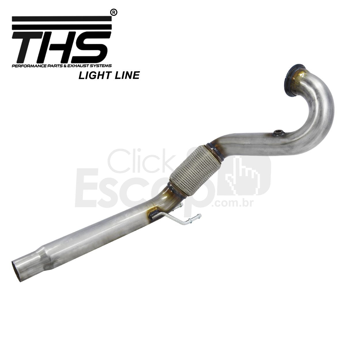 Downpipe THS THSL-0150 3 polegadas para Golf GTI/A3 2.0T - vista lateral