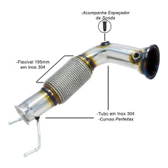 Downpipe THS BMW B48 - flange usinado a laser