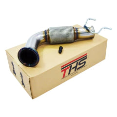 Downpipe THS BMW B48 - detalhe da tubulacao em aco inox