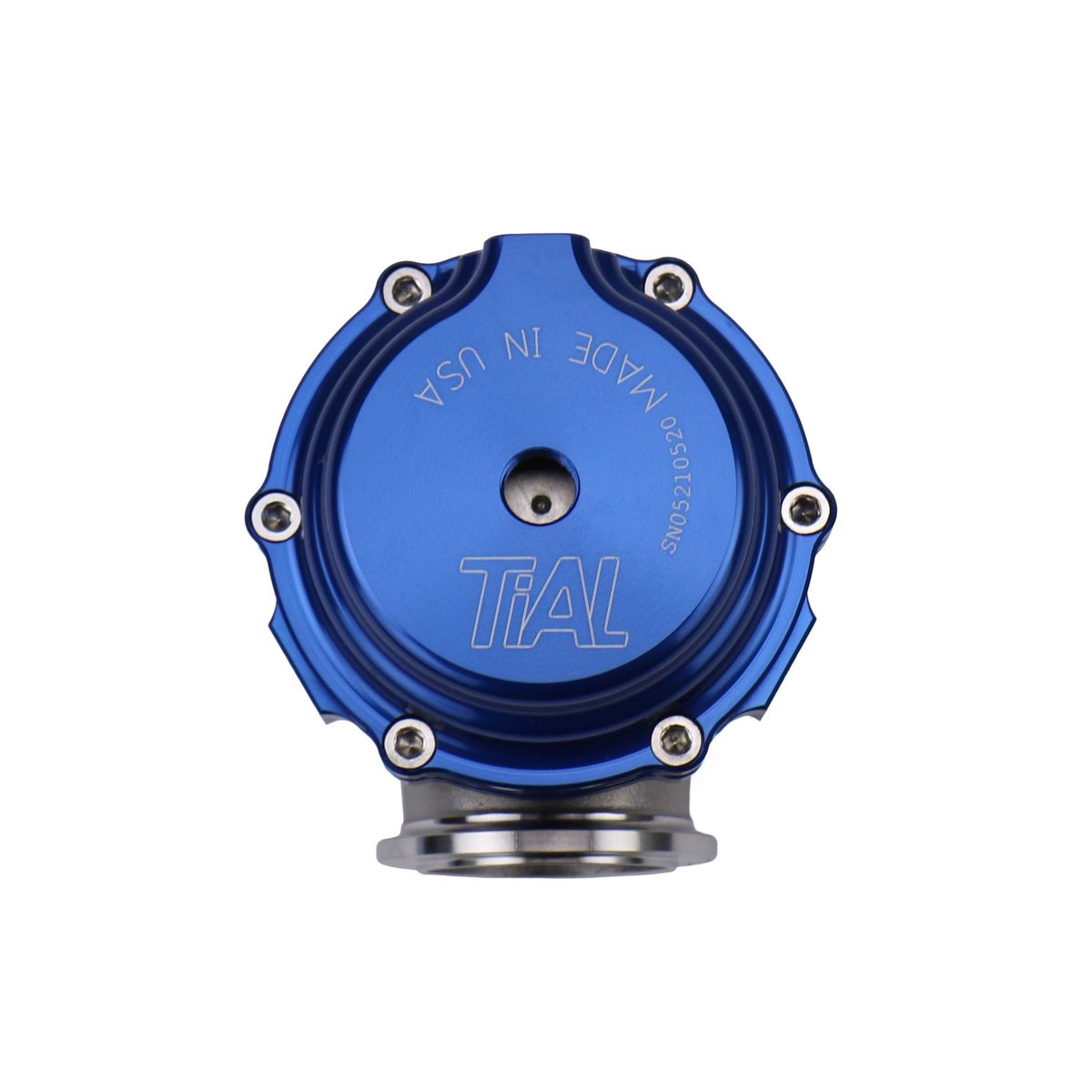 Wastegate externa TiAL MV-S 38mm azul - vista frontal (1200x1200)