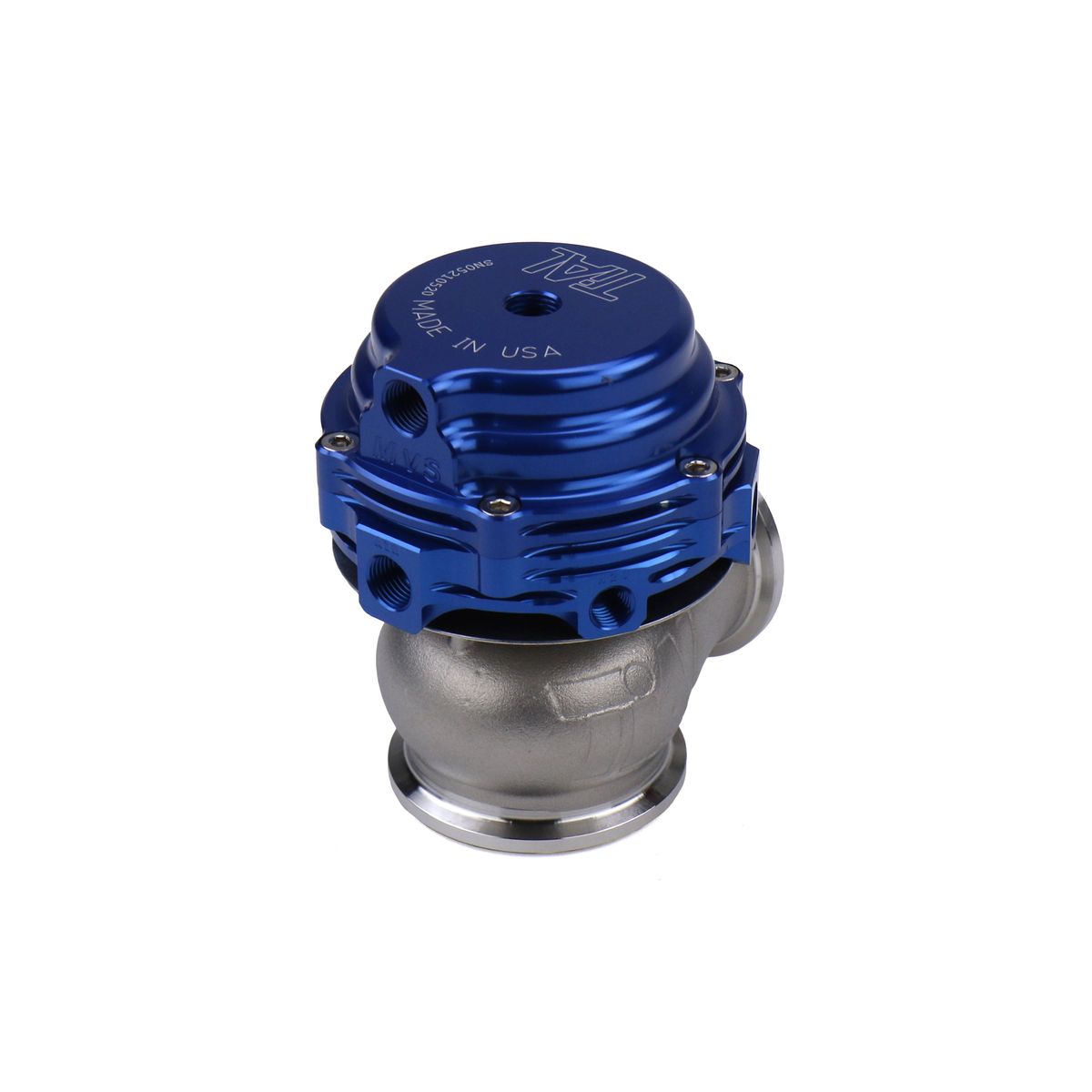 Wastegate externa TiAL MV-S 38mm azul - vista lateral (1200x1200)