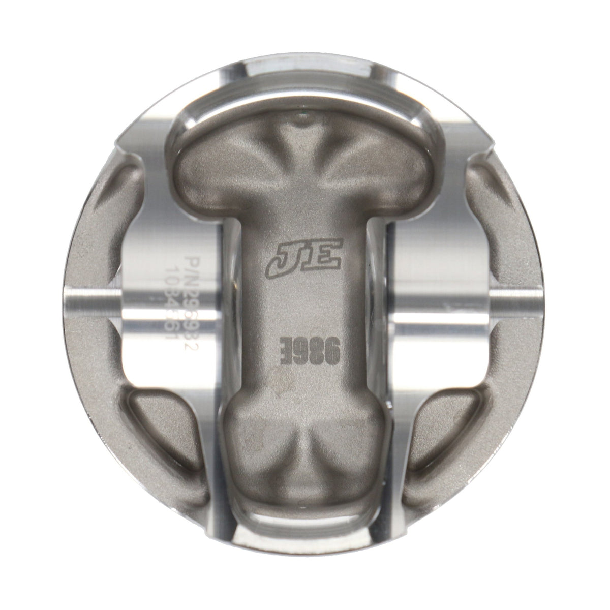 Pistão forjado JE Pistons Opel C20XE 86,25mm - vista inferior com marcação JE